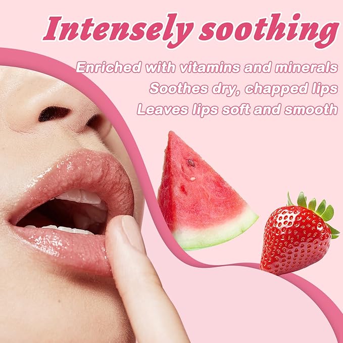 4 PCS Bee Lip Balm Honey Pot Lip Mask & Lip Scrub Set, Strawberry Watermelon Coconut Cherry Overnight Propolis Moisturizing Lip Balm Hydrating Prevention Dry and Crack Lip Exfoliator Lip Wrinkle Care