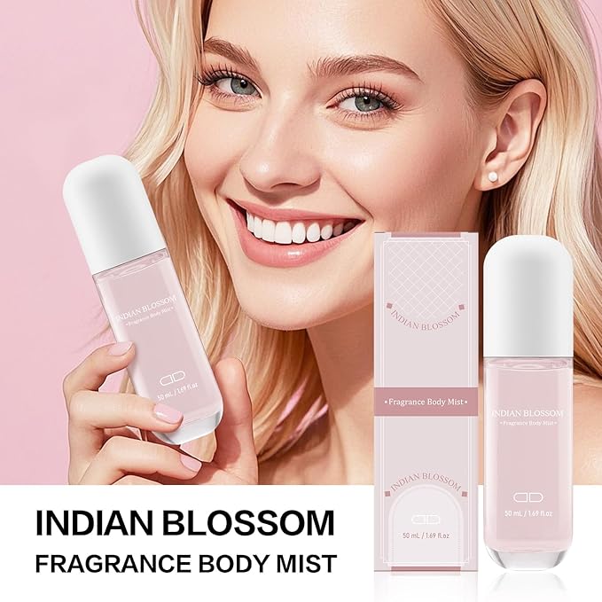 Body Mist Spray – Citrus & Floral Fragrance for Women – Daily Shower Mist & Refreshing Scent – 50ml Travel Size (INDIAN BLOSSOM)