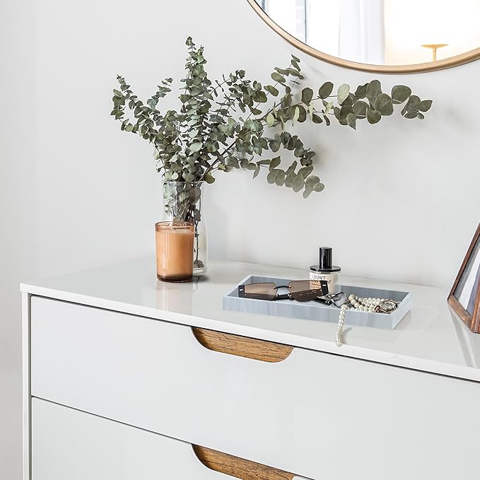 Bathroom Counter Tray,EG-SIPRO High-Grade Thickened Silicone Bathroom Vanity Tray,Shatterproof Durable Rectangle Bathroom Tray Soap Dispenser Tray for Bathroom Countertop,Small+Large (EGTRAY)