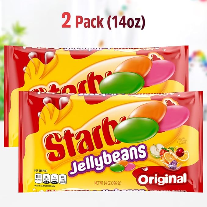 Jelly Beans Candies Smiling Sweets for Kids - Delicious Original Jellybeans Treat Great for Party Favors, Movie - All of the Favorite Flavors in Each Bag, 2 Pack