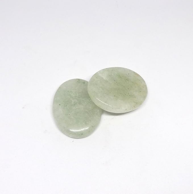 L PEDRA & CRYSTAL Worry Stone A Handheld Comfort to Ease Stress, Enhance Focus, and Promote Inner Peace (Green Quartz Worry Stone)