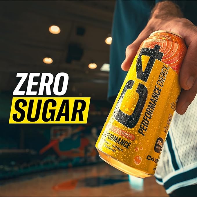 C4 Energy Carbonated Zero Sugar Energy Drink, Pre Workout Drink + Beta Alanine, Sparkling Frozen Bombsicle, 16 Fl Oz (Pack of 12)