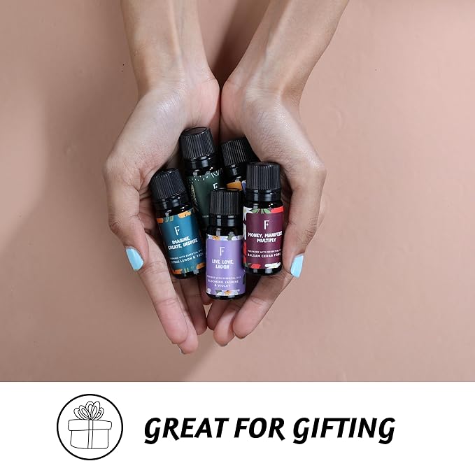 Folkulture Essential Oils for Diffusers | Oil Diffuser Essential Oil Set of 6 Fragrance Oil | Diffusers Oil Scents for Home | Fragrance Oil for Diffusers | Patchouli, Jasmine, Rose