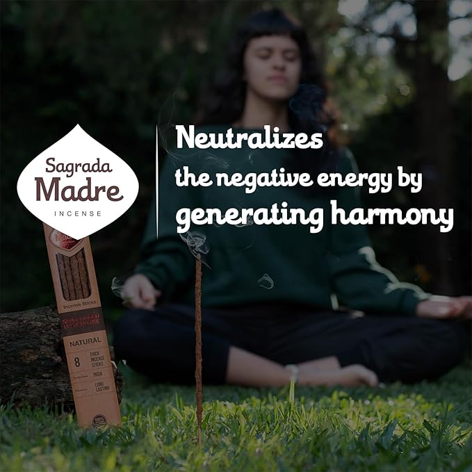 8 pcs Wildly Harvested Thick - Natural Sandalwood Olibanum Incense Sticks, 9” Long - Eco Friendly, Incense Sticks (1hr Burning Time) to Heal & Purify Your Body and Surroundings