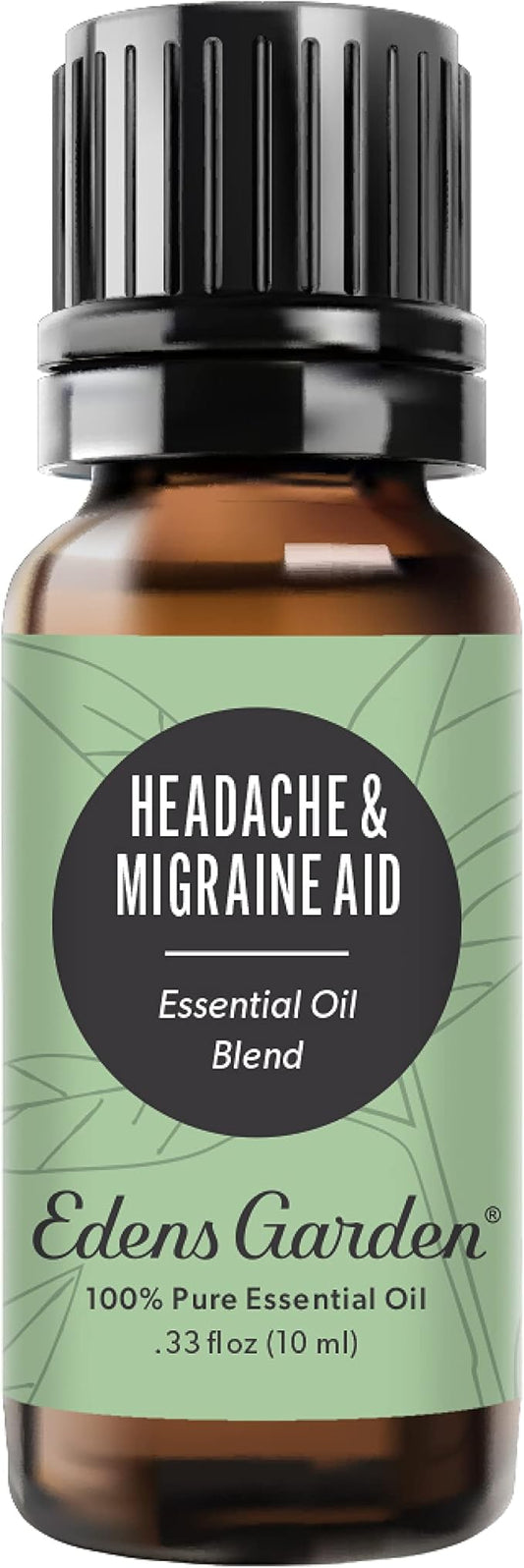 Edens Garden Headache & Migraine Aid Essential Oil Blend- 100% Pure Premium Grade, Undiluted, Natural, Therapeutic, Aromatherapy, The Best for Diffusing, Skin, Humidifiers, Face 10 ml (.33 fl oz)