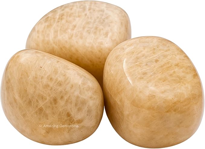 Amazing Gemstone Cream Moonstone Crystals and Healing Stones Tumbled - 1 oz Cream Moonstone Stone,Natural Healing Stones for Energy Balance,Stress Relief - Premium Polished Gems Rocks for Meditation