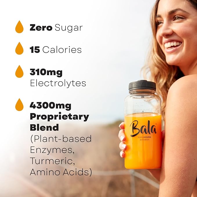 Bala Enzyme Hydration & Sugar-Free Drink Mix - Turmeric, Bromelain, Papain - Immunity, Mobility - Variety Pack 0.25oz (12 Count)