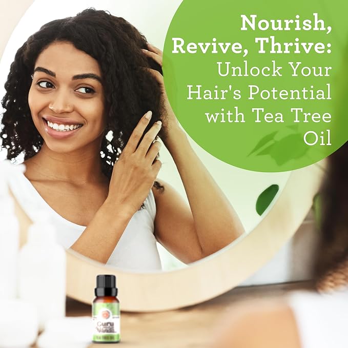 GuruNanda Tea Tree Essential Oil (2x0.5 Fl Oz) - 100% Pure, Undiluted Aromatherapy Oil for Diffusers, Massage, DIY Recipes, Helps in Skin & Hair Care