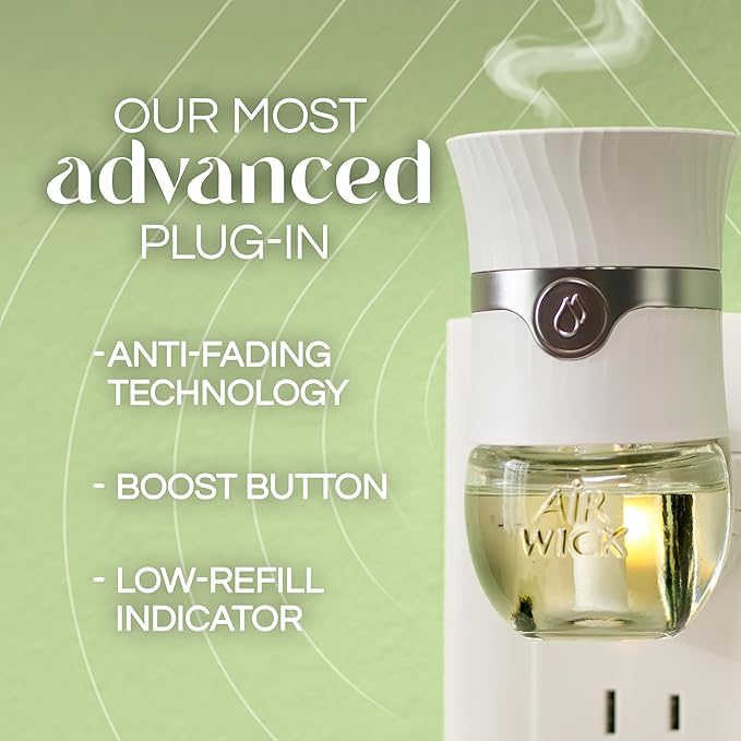 Air Wick Plug in Scented Oil Refill, 7ct, Apple Cinnamon Medley, Fall Scent, Essential Oils, Air Freshener
