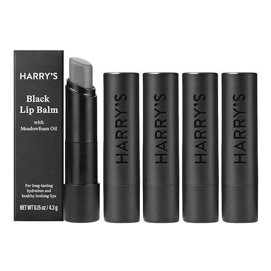 Harry's Black Lip Balm for Men - (5 Pack) Hydrating Men's Lip Balm with Natural Finish - Korean Skincare Technology with Meadowfoam Oil