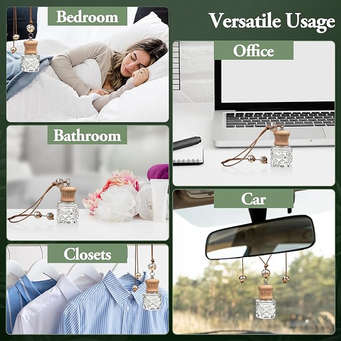 Hanging Car Air Freshener, 2 Pack Long Lasting Cars Fresheners up to 30-45 Days, Natural Fragrance Car Essential Oil Diffuser for Home Office - Vanilla Cream