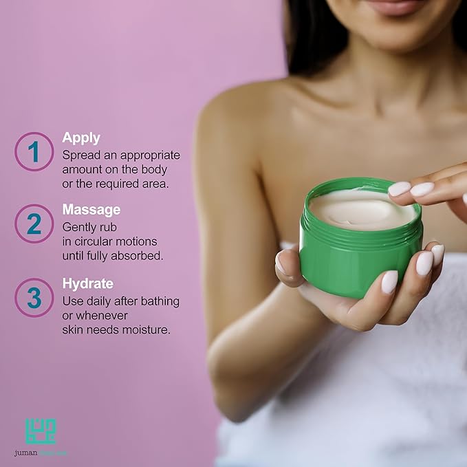 Juman Dead Sea Mineral Body Butter | SLS & Paraben Free | Made with Active Natural Ingredients | Jasmine Scented Body Butter | Suitable for Sensitive Skin | 7.1oz