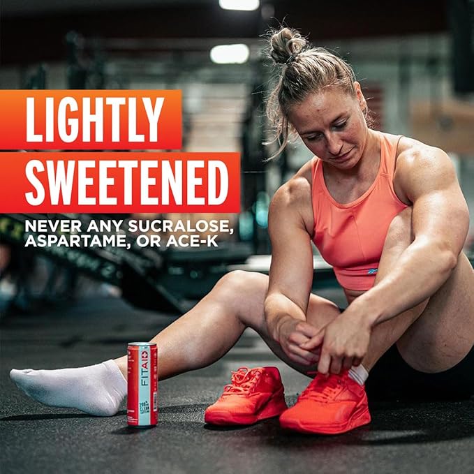 FITAID ENERGY, 200mg Natural Caffeine, Keto, Mango Sorbet, Optimum Performance Formula: BCAAs, Quercetin, Electrolytes, Omega-3s, 15 calories, Paleo, Vegan & Gluten-Free 12 Fl Oz (Pack of 12)