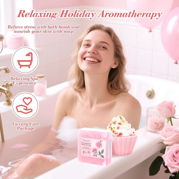 Birthday Gifts for Women Birthday Gift Basket Unique Pink Birthday Gift Box for Women Mug Gifts Set Relaxing Spa Self Care Gifts with Blanket for Mom Her Wife Grandma Girlfriend Coworker