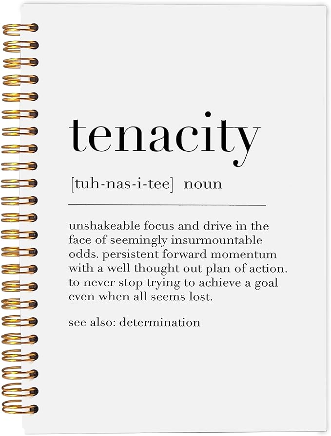 Inspirational Spiral Notebook,Inspirational Journal,Inspirational Journal for Women Men Writing,Tenacity Spiral Notebook 8.3×5.5 Inch