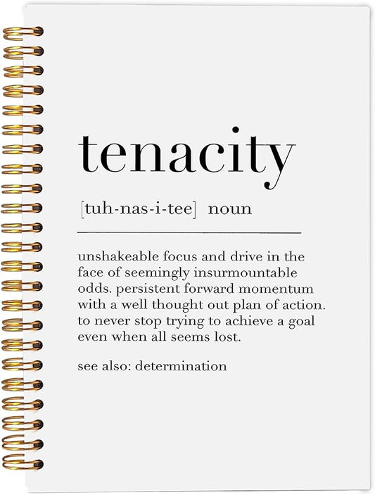 Inspirational Spiral Notebook,Inspirational Journal,Inspirational Journal for Women Men Writing,Tenacity Spiral Notebook 8.3×5.5 Inch