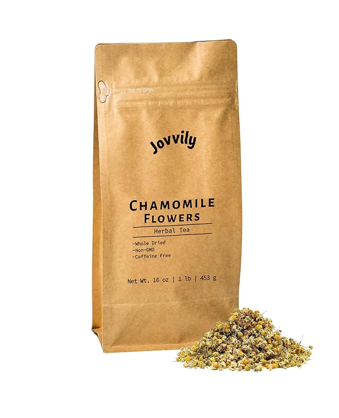 Jovvily Chamomile Flowers - 1lb - Dried Whole Flowers - Herbal Tea - Floral Flavor