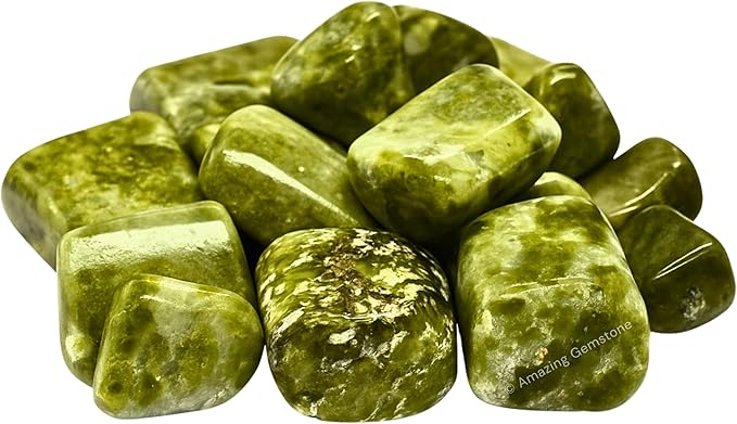 Amazing Gemstone Vesuvianite Crystals and Healing Stones Tumbled - 1000+ Carats Vesuvianite Stone, Natural Healing Stones for Energy Balance, Stress Relief - Polished Gems Rocks