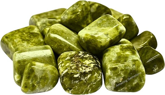 Amazing Gemstone Vesuvianite Crystals and Healing Stones Tumbled - 1000+ Carats Vesuvianite Stone, Natural Healing Stones for Energy Balance, Stress Relief - Polished Gems Rocks