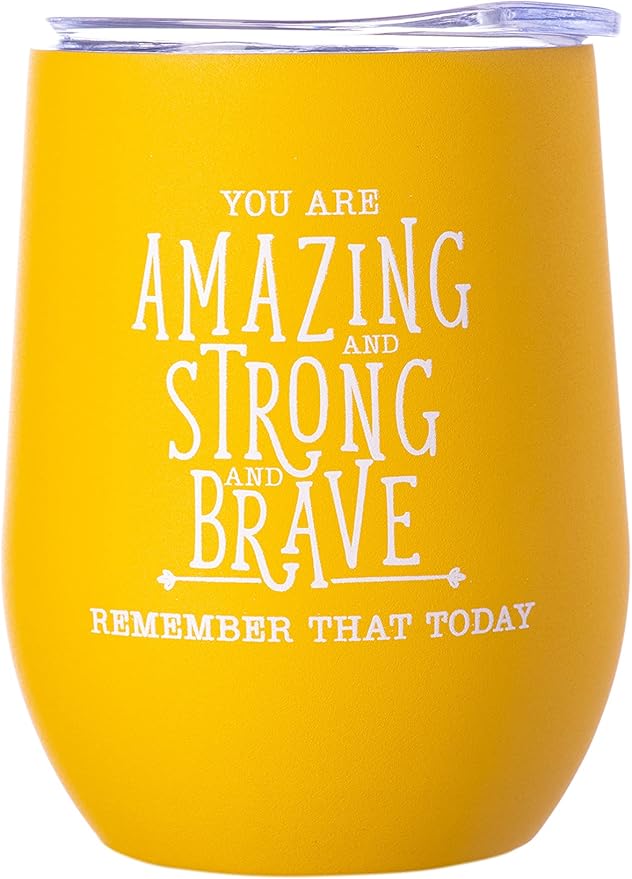 DIVERSEBEE Inspirational Thank You Gifts for Women, Mom, Sister, Wife, Girlfriend, Coworker, Nurses, Best Friend, Encouragement Birthday Wine Gifts - Insulated Wine Tumbler Cup with Lid (Honey)