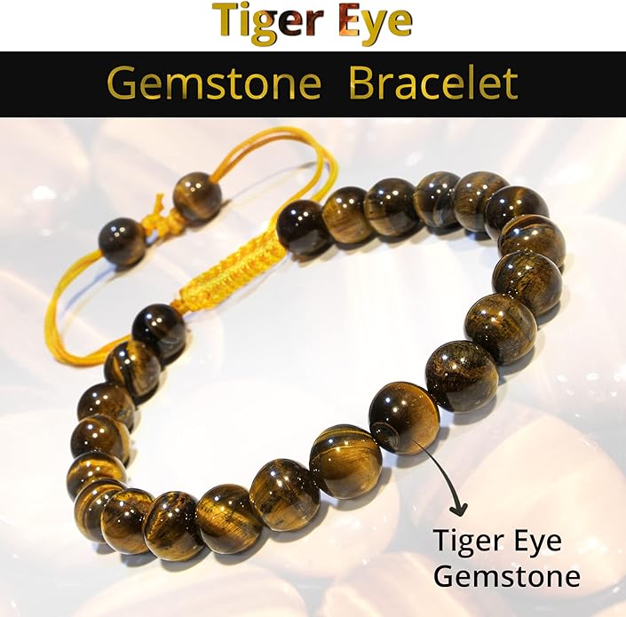 Energy Protection Crystal Handmade Adjustable Bead Bracelet Perfect for Men, Women’s Gift - Gemstone Healing Stretch Bracelet Pulsera Para Hombre Mujer Stocking Stuffer