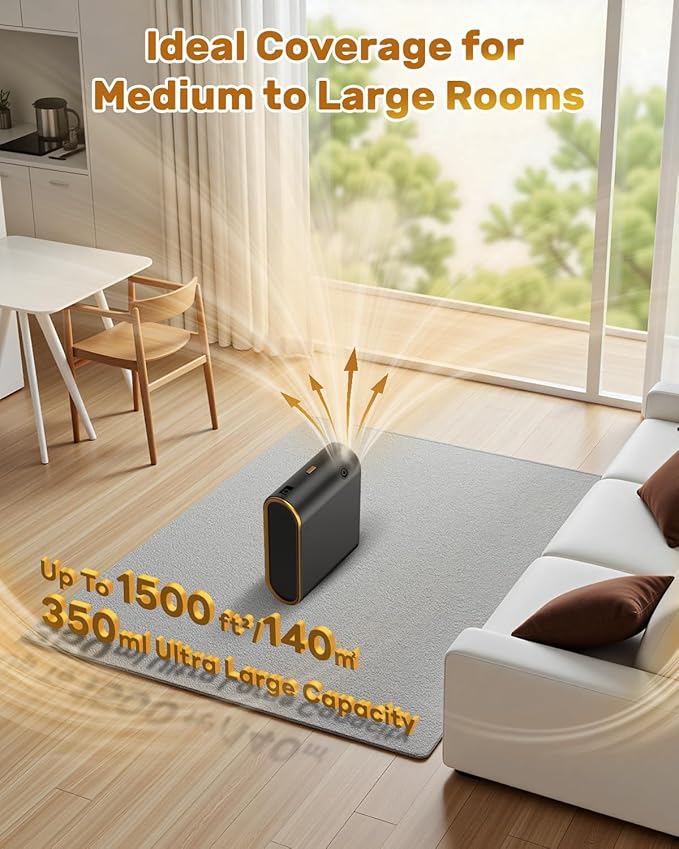 Essential Oil Diffuser for Home, Bluetooth Smart Scent Diffuser, Waterless Aromatherapy Diffuser, 1500 ft² Cold Air Hotel Collection Diffuser, Aroma Diffuser for Home, Hotel, Spa, Office