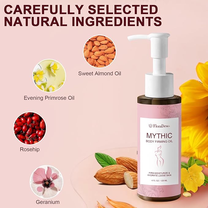 Mythic Body Firming Oil Skin Tightening Body Oil After Shower for Women Tighten Hydrate & Nourish Dry Skin 4 FL OZ(Citrus)
