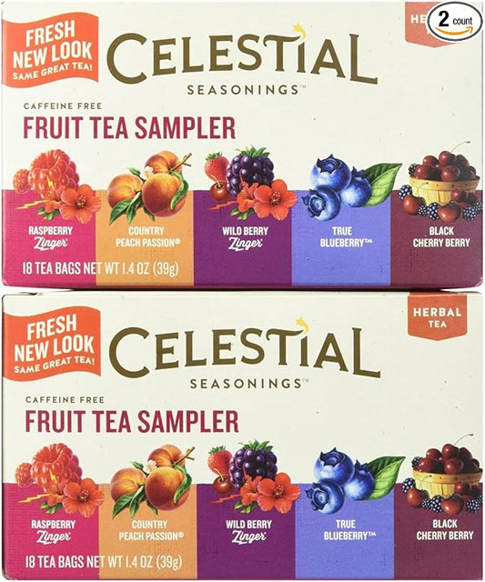 Celestial Seasonings Fruit Tea Sampler Tea Bags, 18 ct, 2 pk