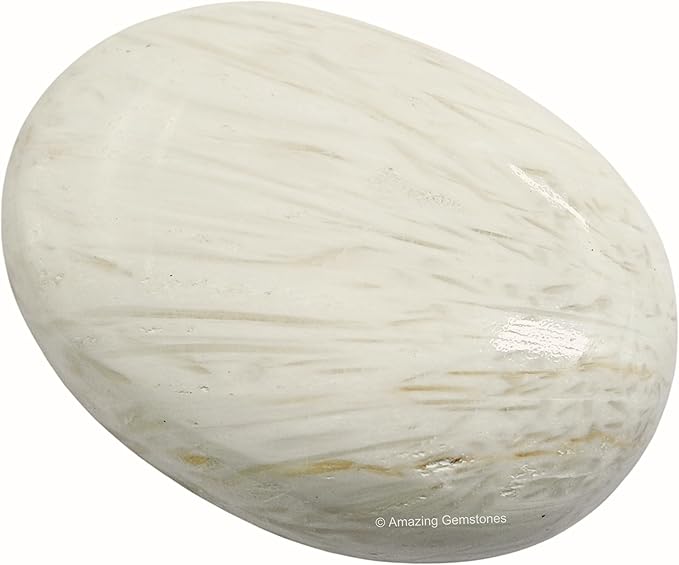 Amazing Gemstone Scolecite Crystals and Healing Stones - Large Palm Stone Crystals Piedra - Crystal for Good Luck, Balanced Positive Energy, Meditation - Unique Stocking Stuffers Gifts for Women, Men