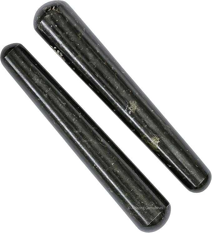 Amazing Gemstone Nuummite Crystal Wand Massage Stick - Pelvic Wand Gua Sha for Adults - Crystals and Healing Stones Massage Wands for Adults Gifts (Smooth)