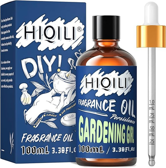 HIQILI Gardening Girl Fragrance Oil 100ml for Diffuser Car Freshies, Clean Fresh Scent for Candle Making Soap Laundry 3.38 Fl Oz