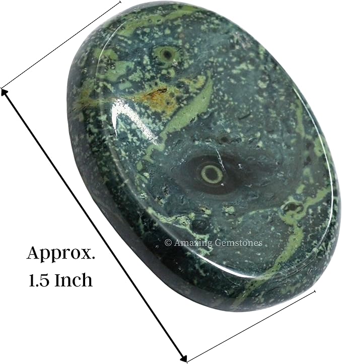 Amazing Gemstone Kambaba Jasper Worry Stone, Healing Crystals - Piedra Crystal Fidget for Gift, Meditation, Calming, Relaxation, Stress Relief