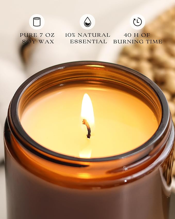 AOOVOO Candle Set - 4PC Scented Candles, 28 oz Soy Candles, Soy Candle for Home Scented, Sage/Jasmine/Eucalyptus/Lavender