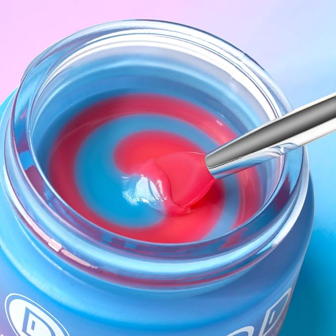 Blueberry Lip Mask Overnight, Vegan Skincre, Dual-Color Lip Balm for Reduce Fine Lines, Nourish and Hydrating Dry Cracked Skin with Vitamin C and Shea Butter-0.42 Fl Oz