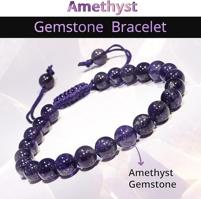 Energy Protection Crystal Handmade Adjustable Bead Bracelet Perfect for Men, Women’s Gift - Gemstone Healing Stretch Bracelet Pulsera Para Hombre Mujer Stocking Stuffer