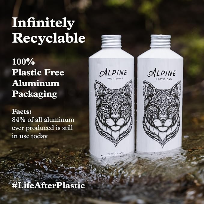 Alpine Provisions Earthy Rosemary + Mint Body Wash – Nutrient-Rich with Chamomile & White Tea Extracts – Vegan, Sulfate-Free, Plastic-Free Packaging – 16.9 fl oz - Natural and Moisturizing Body Wash