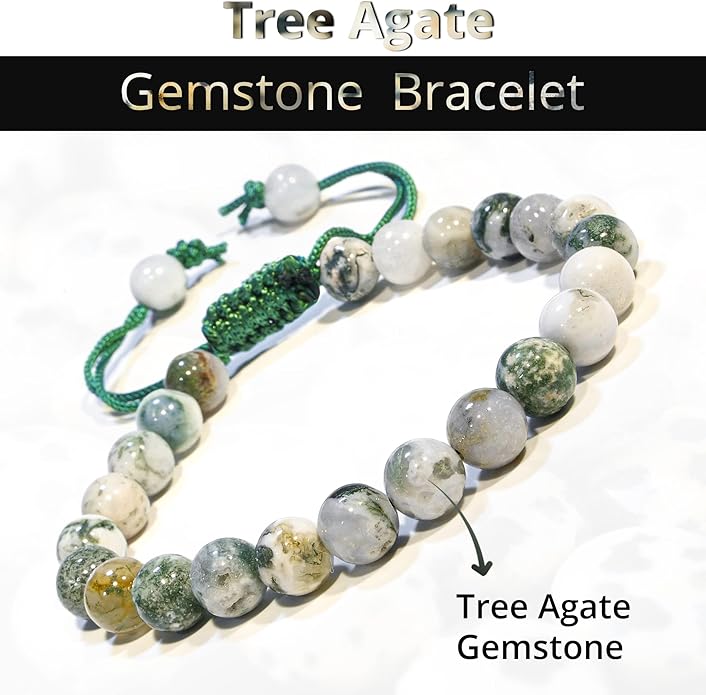 Energy Protection Crystal Handmade Adjustable Bead Bracelet Perfect for Men, Women’s Gift - Gemstone Healing Stretch Bracelet Pulsera Para Hombre Mujer Stocking Stuffer