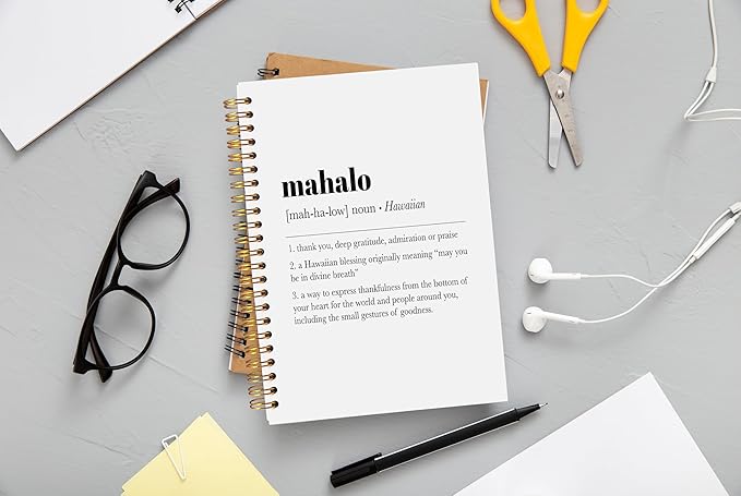 Hawaii Aloha Definition Spiral Notebook,Inspirational Journal,Inspirational Journal for Women Men Writing,Hawaii Spiral Notebook 5.5X8.3 Inch