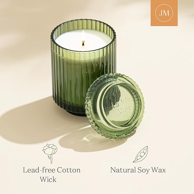 LA JOLIE MUSE Pomegranate & Pine Candle, Candles for Home Scented, Holiday Candle Gifts for Women&Men, Natural Soy Candles, Luxury Jar Candle, 11oz