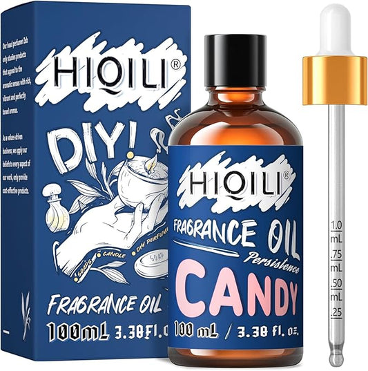 HIQILI Candy Fragrance Oil for Aromatherapy Diffuser, Car Freshies, Perfect for Soap, Perfume & Candle Making, Add in Shampoo and Lotion - 3.38 Fl Oz