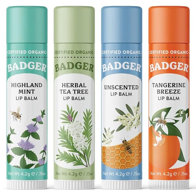 Classic Lip Balm -(Tangering Breeze, Lavender & Orange, Vanilla Madagascar, Pink grapefruit) 4Pk box