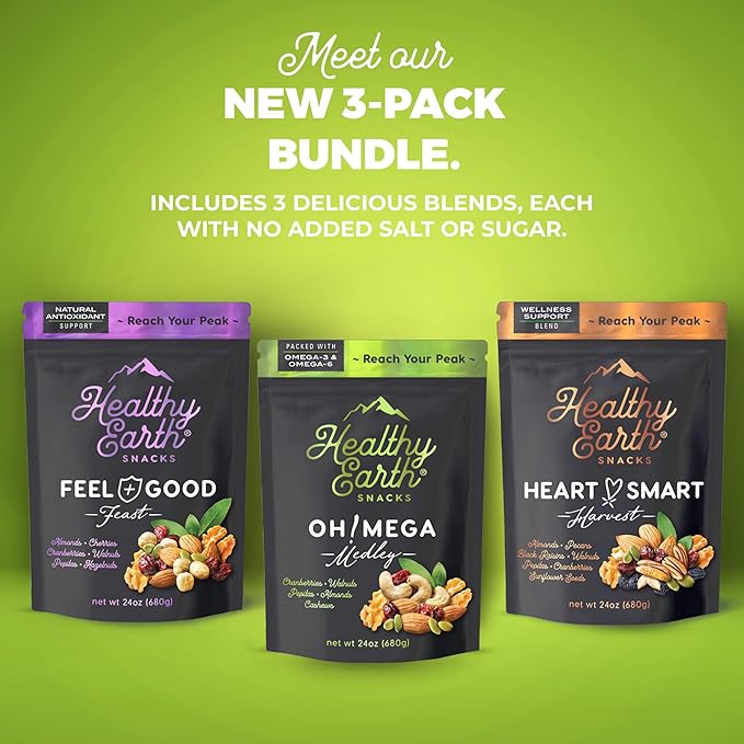 Mixed Nuts Unsalted | Trail Mix | Trail Mix without Peanuts | Sugar Free Snacks | Gourmet Snacks, Protein Snacks, Gluten Free, No Preservatives, High Fiber Snacks (Three Pack Bundle)