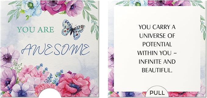 Dessie 40 Unique You Are Awesome Mini Floral Encouragement Cards w/Inspirational Messages 2.5" x2.5. Employee Appreciation Gifts. Teacher Appreciation in Bulk. Positive Affirmation Cards
