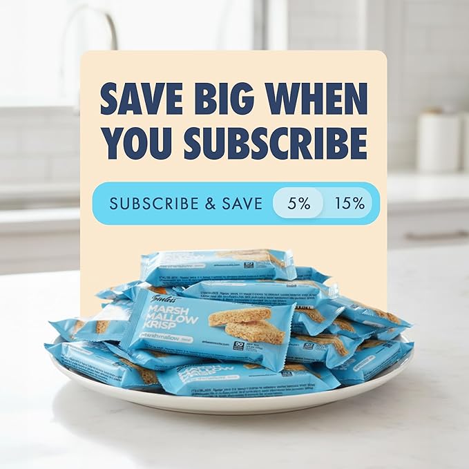 New Improved Recipe - Sinless Snacks Marsh Mallow Krisp - Perfect Keto Snacks - Delicious Gluten Free Low Carb Snacks - Marshmallow Keto Cereal Bars – Soft & Chewy Low Sugar – Less Than 1g - 8 Count