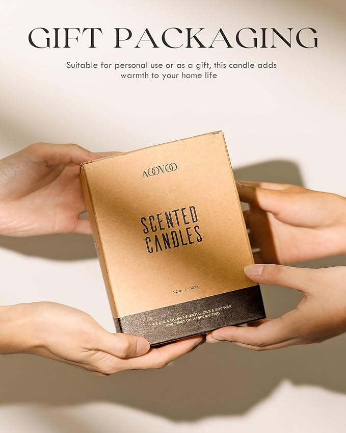 AOOVOO Vanilla Coconut Candle - Large Scented Candles 22oz, Soy Candles, Aromatherapy Candle, Soy Wax Candle