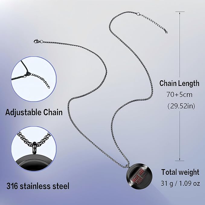 Aromatherapy Diffuser Necklace-Alphabet Essential Oil Necklace,Aromatherapy Diffuser Pendant for Men and Women,Portable,Suitable for Yoga,Meditation,Travel,Stress Relief Gift(Black 30mm)