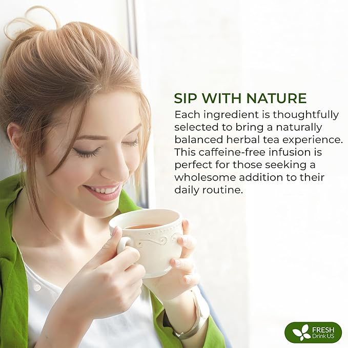 FreshDrinkUS, Premium 30 Tea Bags Glucose Functional Tea – Herbal Blend with Gymnema, Cinnamon, Bitter Melon, Tulsi & More –– Caffeine-Free. Sugar-Free. Gluten-Free. Vegan