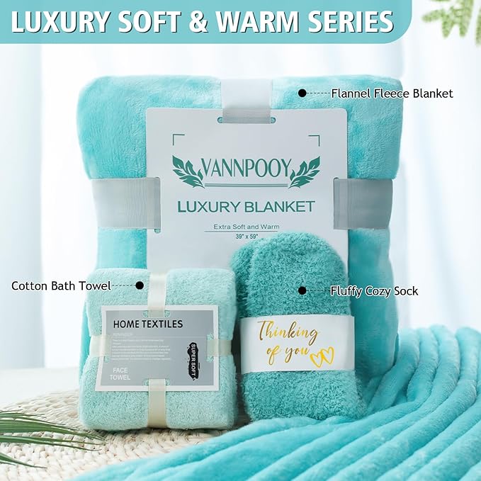 Get Well Gifts for Women, Thinking of You Gift Basket, Unique Self Care Package Relaxing Spa Gift Set, Birthday Gifts Box for Woman, Mothers Day Gifts for Mom Her Friend Wife Sister, Blue