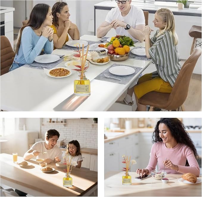 Gardenia Reed Diffuser 130ML - Floral Scented Oil for Home, Luxury Long-Lasting Fragrance in Decorative Glass Bottle with Aroma Diffuser Stick, Ideal for Living Room, Bedroom, Bathroom