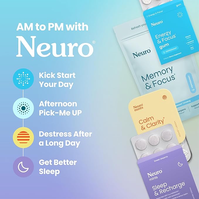 NeuroGum Extra Strength Energy & Focus Mints (Spearmint, 90 Pieces) | 100mg Natural Caffeine + L-Theanine + Vitamin B12 & B6 | Sugar Free Nootropic Cognitive Brain Performance Supplement